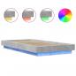 Preview: Bettgestell mit LED Betongrau 90x190 cm Holzwerkstoff