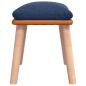Preview: Fußhocker Blau 45x29,5x35 cm Stoff und Kunstleder