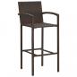 Preview: 7-tlg. Gartenbar-Set Braun Massivholz Akazie und Poly Rattan
