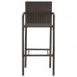 Preview: 7-tlg. Gartenbar-Set Braun Massivholz Akazie und Poly Rattan
