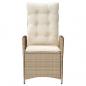 Preview: Gartensessel mit Kissen 2 Stk. Verstellbar Beige Poly Rattan
