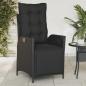 Preview: Gartensessel mit Fußteil 2 Stk. Verstellbar Schwarz Poly Rattan