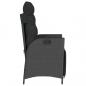 Preview: Gartensessel mit Fußteil 2 Stk. Verstellbar Schwarz Poly Rattan