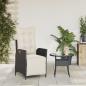 Preview: Gartensessel mit Fußteil Verstellbar Schwarz Poly Rattan