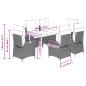 Preview: 7-tlg. Garten-Essgruppe mit Kissen Beige Poly Rattan