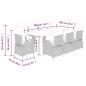 Preview: 9-tlg. Garten-Essgruppe mit Kissen Grau Poly Rattan