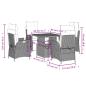 Preview: 5-tlg. Garten-Essgruppe mit Kissen Schwarz Poly Rattan