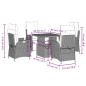 Preview: 5-tlg. Garten-Essgruppe mit Kissen Schwarz Poly Rattan