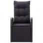 Preview: Garten-Liegestuhl mit Auflage Poly Rattan Schwarz