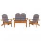 Preview: 4-tlg. Garten-Lounge-Set Adirondack Massivholz Akazie