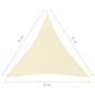 Preview: Sonnensegel Oxford-Gewebe Dreieckig 6x6x6 m Creme