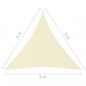 Preview: Sonnensegel Oxford-Gewebe Dreieckig 6x6x6 m Creme