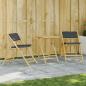 Preview: ARDEBO.de - 3-tlg. Bistro-Set Klappbar mit Dunkelgrauen Kissen Bambus