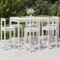 Preview: ARDEBO.de - 7-tlg. Gartenbar-Set Weiß Massivholz Kiefer