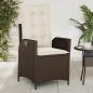 Preview: Gartensessel mit Kissen 2 Stk. Verstellbar Braun Poly Rattan