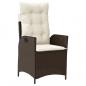 Preview: Gartensessel mit Kissen 2 Stk. Verstellbar Braun Poly Rattan