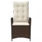 Preview: Gartensessel mit Kissen 2 Stk. Verstellbar Braun Poly Rattan