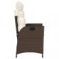 Preview: Gartensessel mit Kissen 2 Stk. Verstellbar Braun Poly Rattan