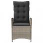 Preview: Gartensessel mit Kissen 2 Stk. Verstellbar Hellgrau Poly Rattan