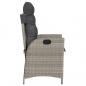 Preview: Gartensessel mit Kissen 2 Stk. Verstellbar Hellgrau Poly Rattan