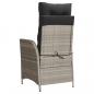Preview: Gartensessel mit Kissen 2 Stk. Verstellbar Hellgrau Poly Rattan