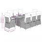 Preview: 9-tlg. Garten-Essgruppe mit Kissen Beigemischung Poly Rattan
