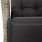 Preview: 3-tlg. Garten-Essgruppe mit Kissen Hellgrau Poly Rattan
