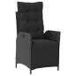 Preview: ARDEBO.de - 9-tlg. Garten-Essgruppe mit Kissen Schwarz Poly Rattan