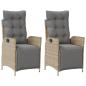 Preview: Gartensessel mit Fußteil 2 Stk. Verstellbar Poly Rattan