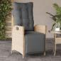 Preview: Gartensessel mit Fußteil 2 Stk. Verstellbar Poly Rattan