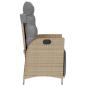 Preview: Gartensessel mit Fußteil 2 Stk. Verstellbar Poly Rattan