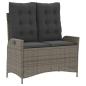 Preview: 4-tlg. Garten-Essgruppe mit Kissen Grau Poly Rattan