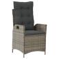 Preview: 4-tlg. Garten-Essgruppe mit Kissen Grau Poly Rattan