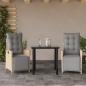 Preview: ARDEBO.de - 3-tlg. Garten-Essgruppe mit Kissen Beigemischung Poly Rattan