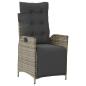 Preview: ARDEBO.de - 7-tlg. Garten-Essgruppe mit Kissen Grau Poly Rattan