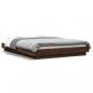 Preview: ARDEBO.de - Bettgestell mit LED Braun Eichen-Optik 135x190 cm Holzwerkstoff