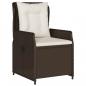 Preview: 7-tlg. Garten-Essgruppe mit Kissen Braun Poly Rattan