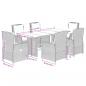 Preview: 7-tlg. Garten-Essgruppe mit Kissen Braun Poly Rattan