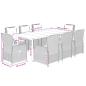 Preview: 9-tlg. Garten-Essgruppe mit Kissen Schwarz Poly Rattan