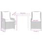 Preview: 3-tlg. Garten-Essgruppe mit Kissen Braun Poly Rattan
