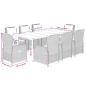 Preview: 9-tlg. Garten-Essgruppe mit Kissen Braun Poly Rattan