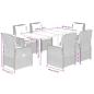 Preview: 7-tlg. Garten-Essgruppe mit Kissen Grau Poly Rattan