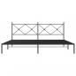 Preview: Bettgestell mit Kopfteil Metall Schwarz 200x200 cm