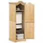 Preview: ARDEBO.de - Kleiderschrank Corona 55x52x170 cm Massivholz Kiefer
