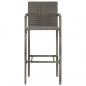 Preview: 5-tlg. Gartenbar-Set Grau Massivholz Akazie und Poly Rattan