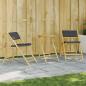 Preview: ARDEBO.de - 3-tlg. Bistro-Set Klappbar mit Dunkelgrauen Kissen Bambus
