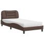 Preview: Bett mit Matratze Braun 80x200 cm Kunstleder