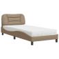 Preview: ARDEBO.de - Bett mit Matratze Cappuccino-Braun 80x200 cm Kunstleder