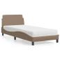 Preview: ARDEBO.de - Bett mit Matratze Cappuccino-Braun 80x200 cm Kunstleder