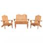 Preview: 4-tlg. Garten-Lounge-Set Adirondack Massivholz Akazie